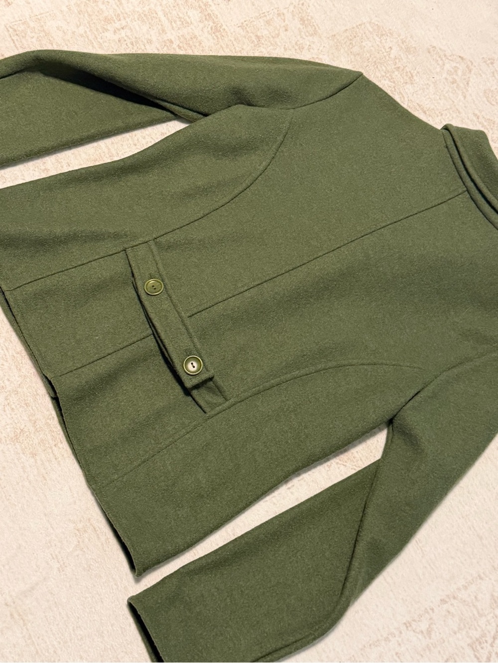Talbots Olive Green Button-Front Wool Jacket - Picture 7 of 9